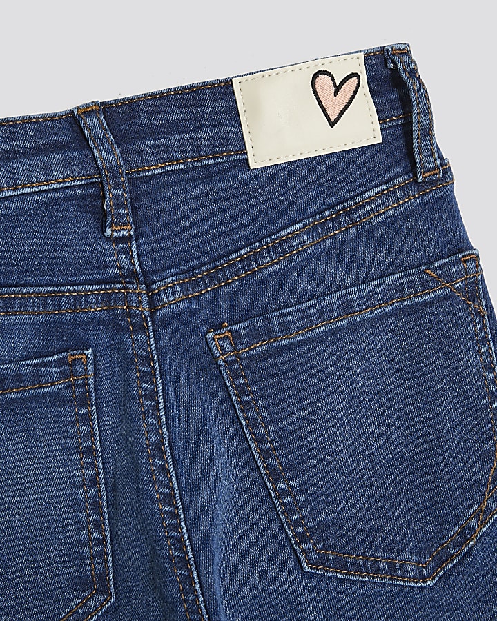 ragazze fiocco blu portachiavi jeans svasati