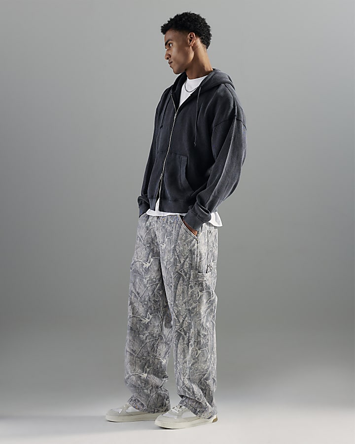 marrone baggy fit jeans camouflage