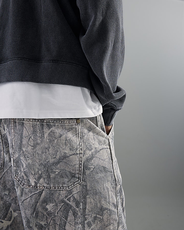 marrone baggy fit jeans camouflage
