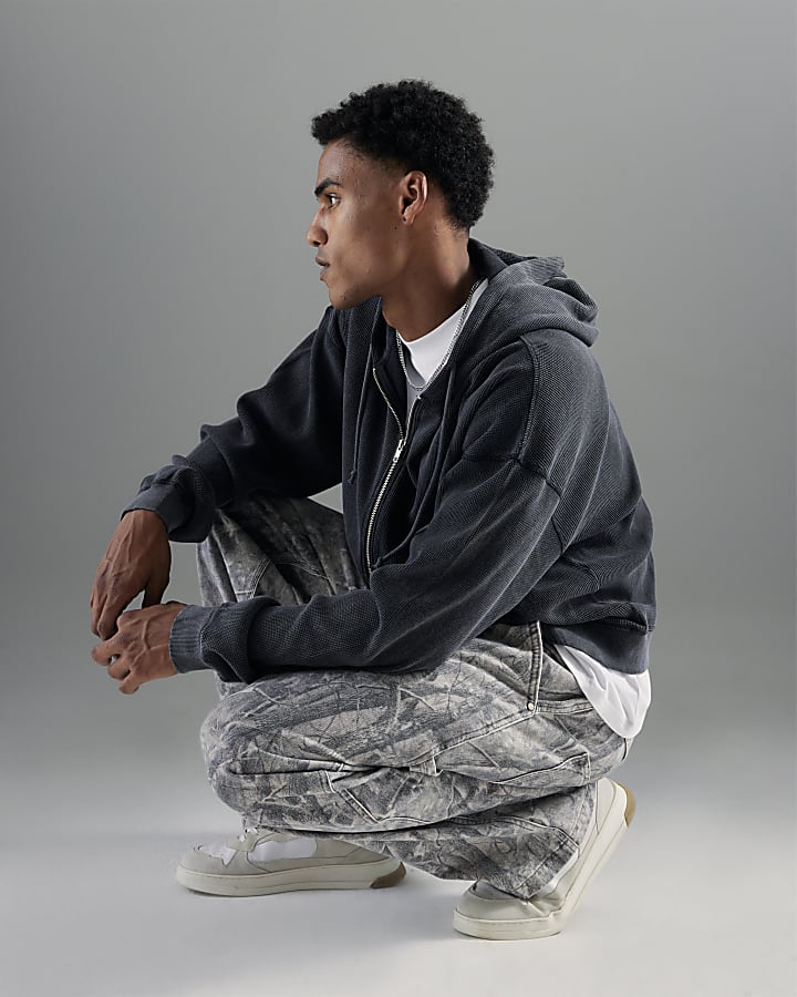 marrone baggy fit jeans camouflage