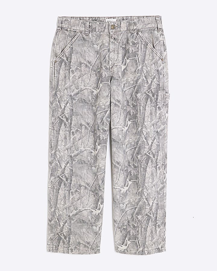 marrone baggy fit jeans camouflage