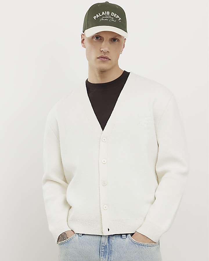 crema slim fit cardigan boucle