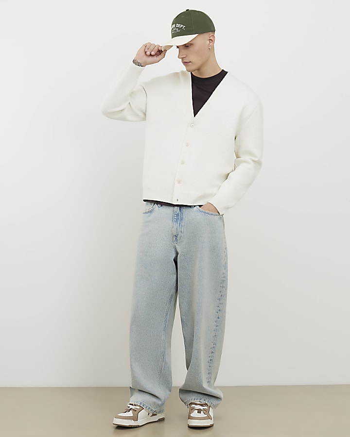 crema slim fit cardigan boucle