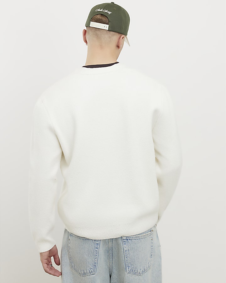 crema slim fit cardigan boucle