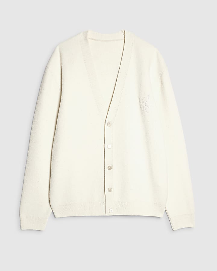crema slim fit cardigan boucle