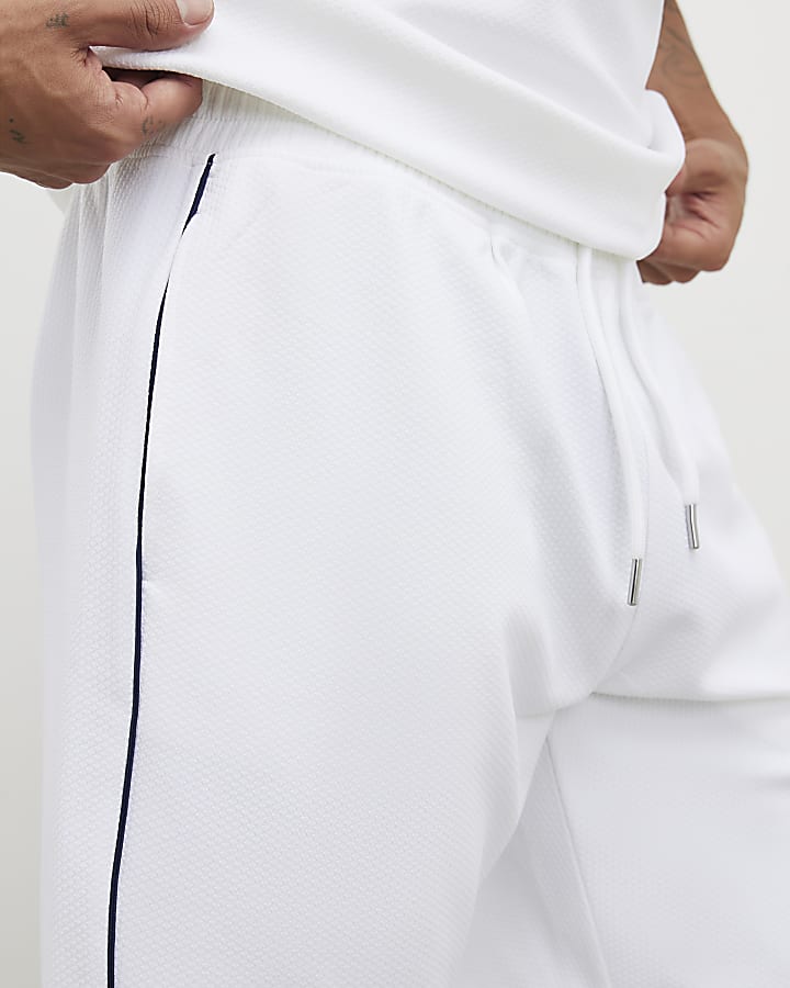 bianco slim fit martellata punta pantaloncini