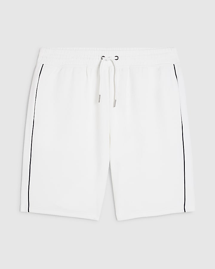 bianco slim fit martellata punta pantaloncini