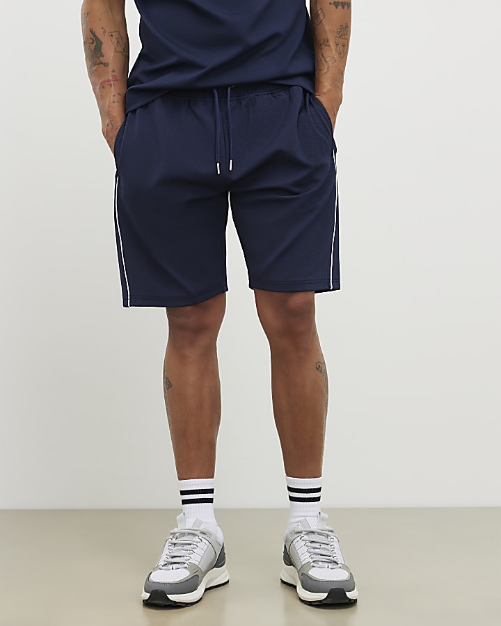navy slim fit martellata punta pantaloncini