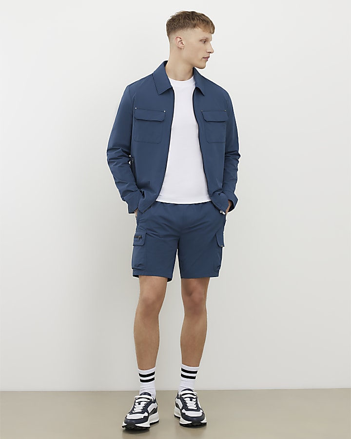 blu skinny fit pantaloncini cargo