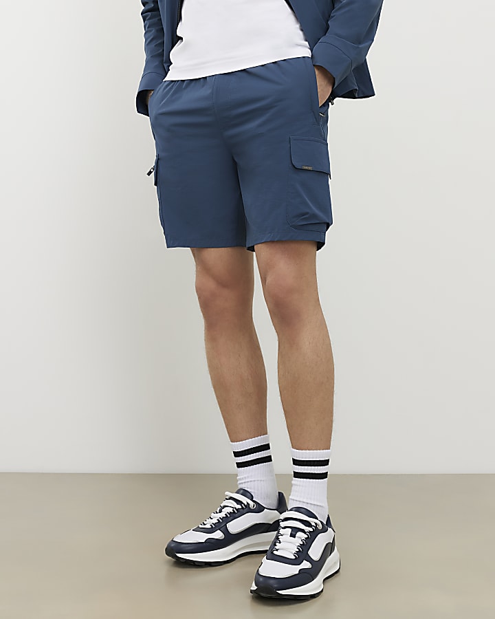 blu skinny fit pantaloncini cargo