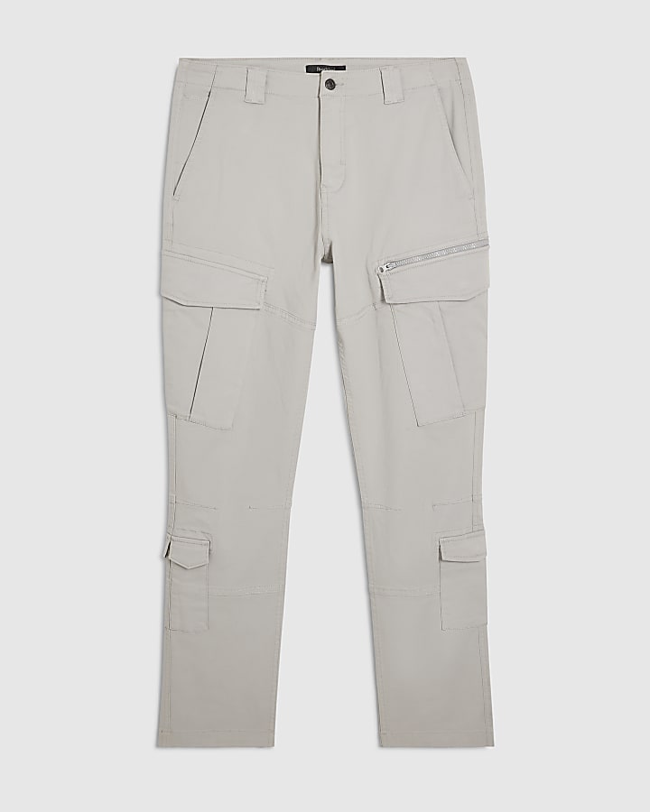 grigio skinny fit pantaloni cargo