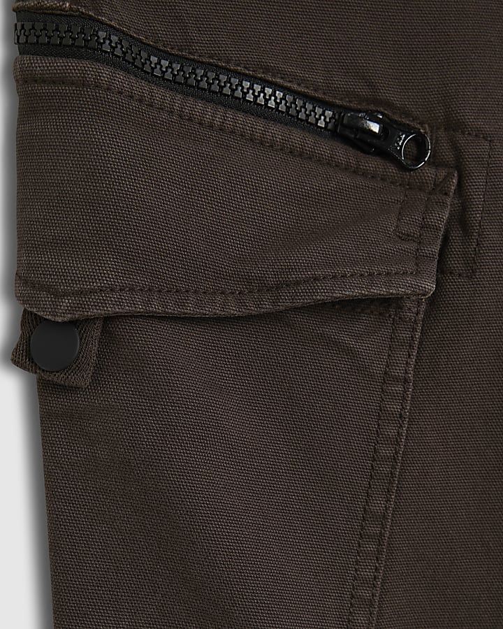 marrone regular fit pantalone cargo