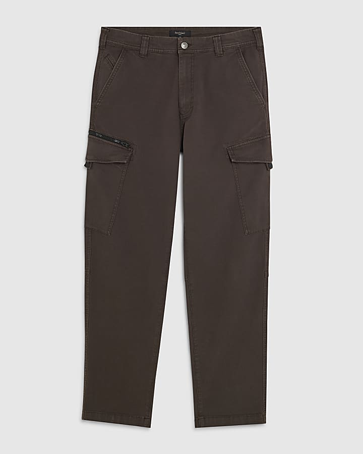 marrone regular fit pantalone cargo