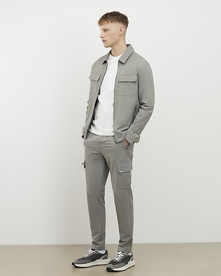 grigio skinny fit pantaloni cargo