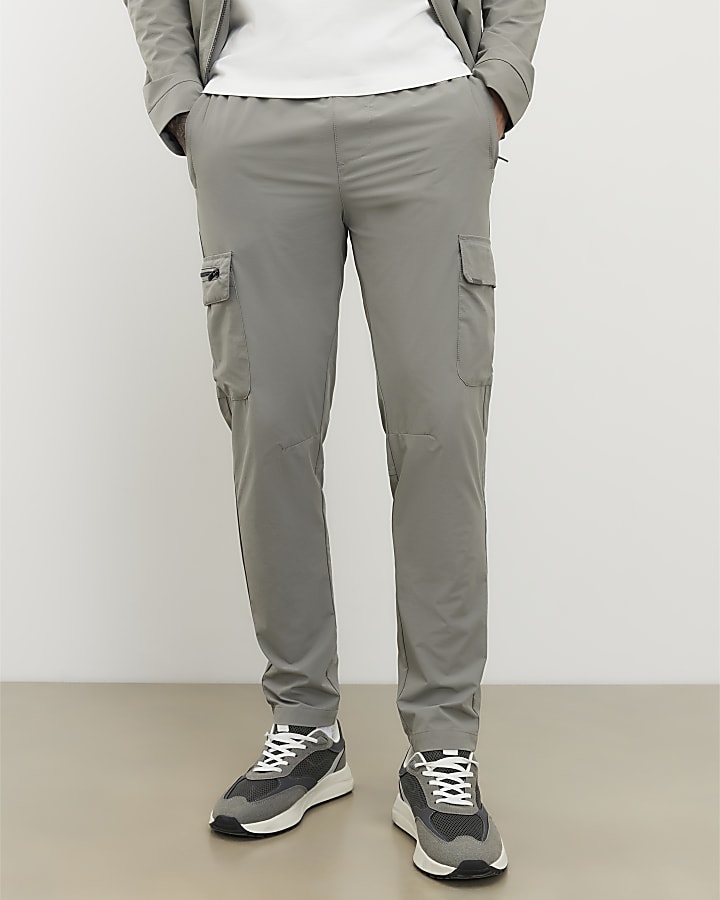 grigio skinny fit pantaloni cargo