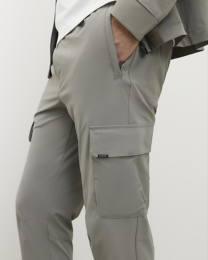 grigio skinny fit pantaloni cargo