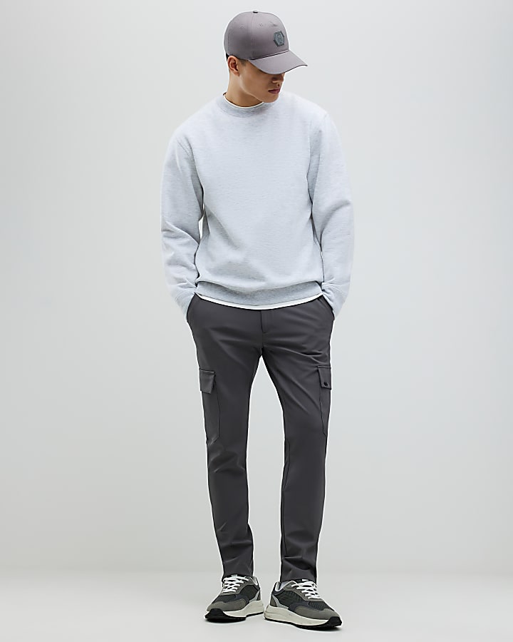 grigio skinny fit pantaloni cargo