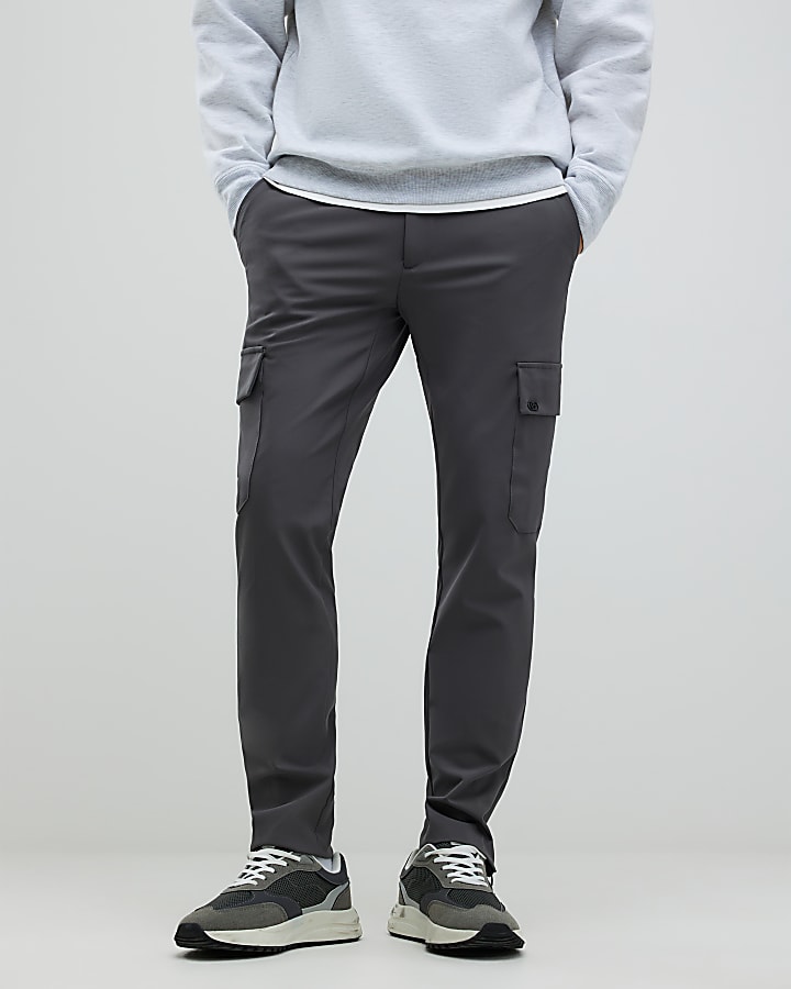 grigio skinny fit pantaloni cargo