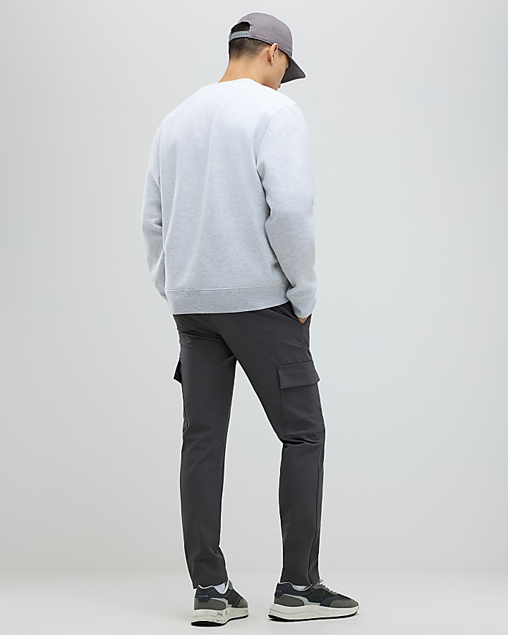 grigio skinny fit pantaloni cargo