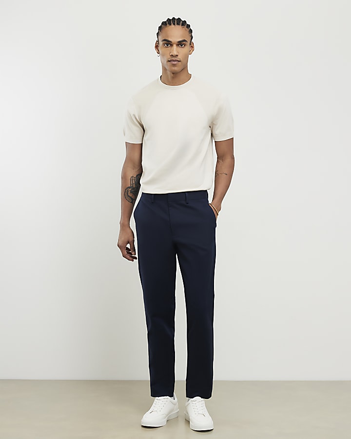 navy slim fit chinos