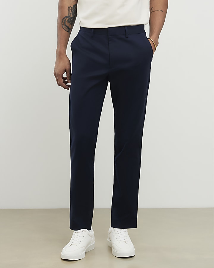 navy slim fit chinos