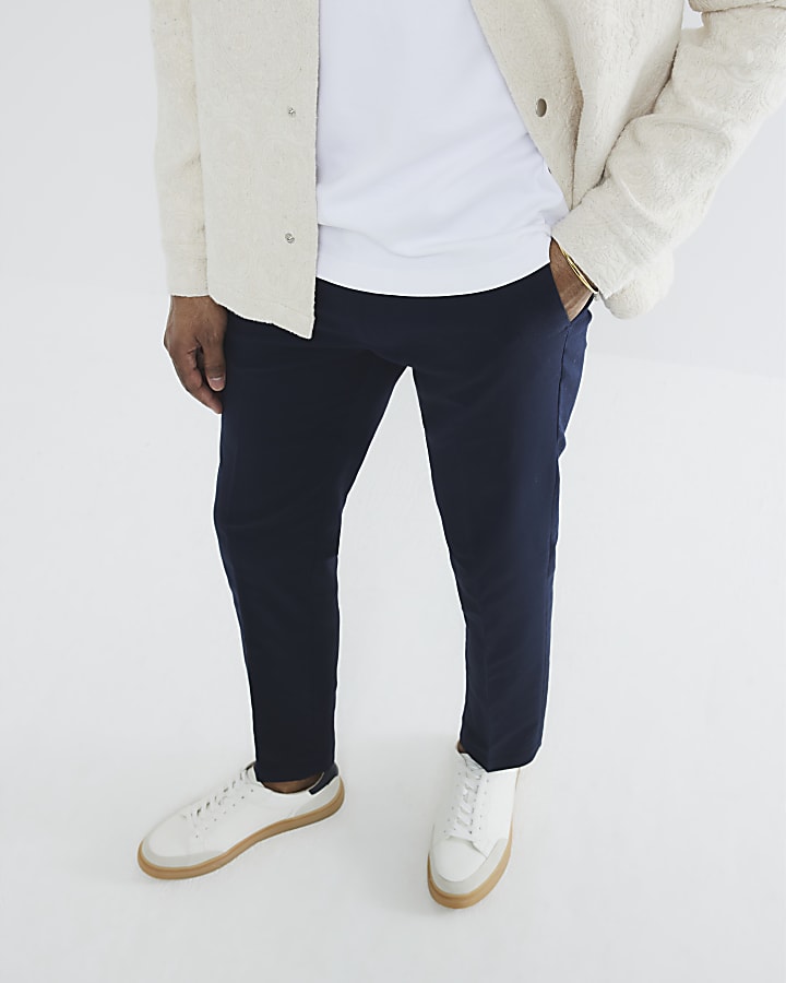 navy slim fit pantaloni chino