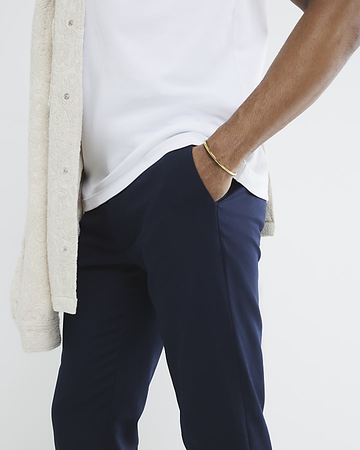 navy slim fit pantaloni chino