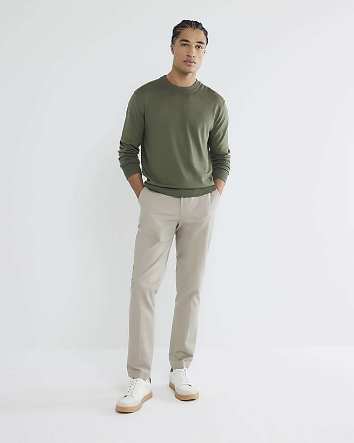 beige slim fit pantaloni chino