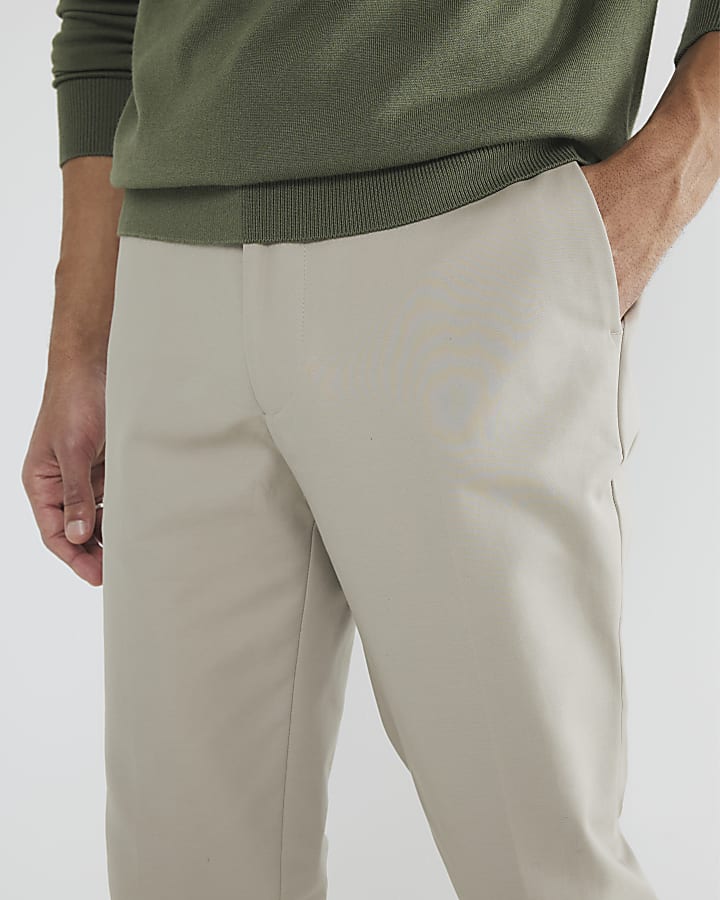 beige slim fit pantaloni chino