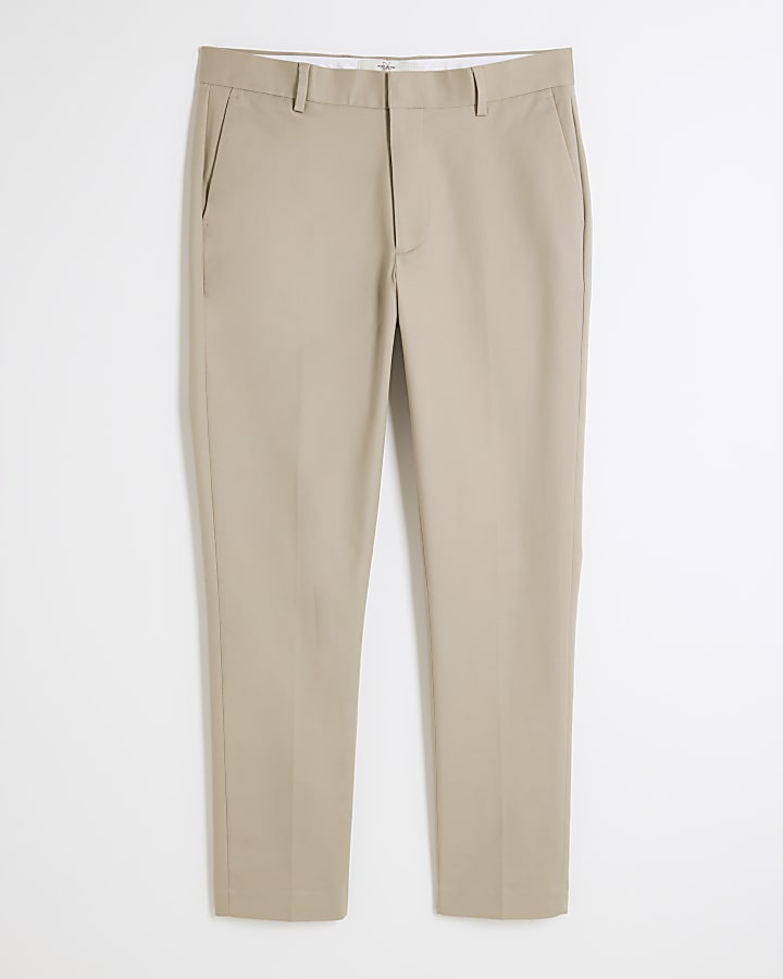 beige slim fit pantaloni chino