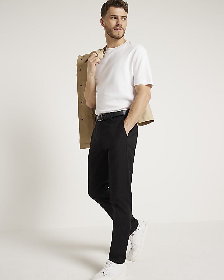 nero slim fit pantaloni chino