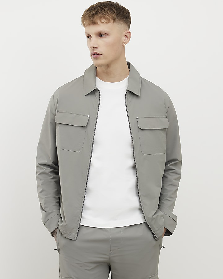 grigio muscle fit shacket
