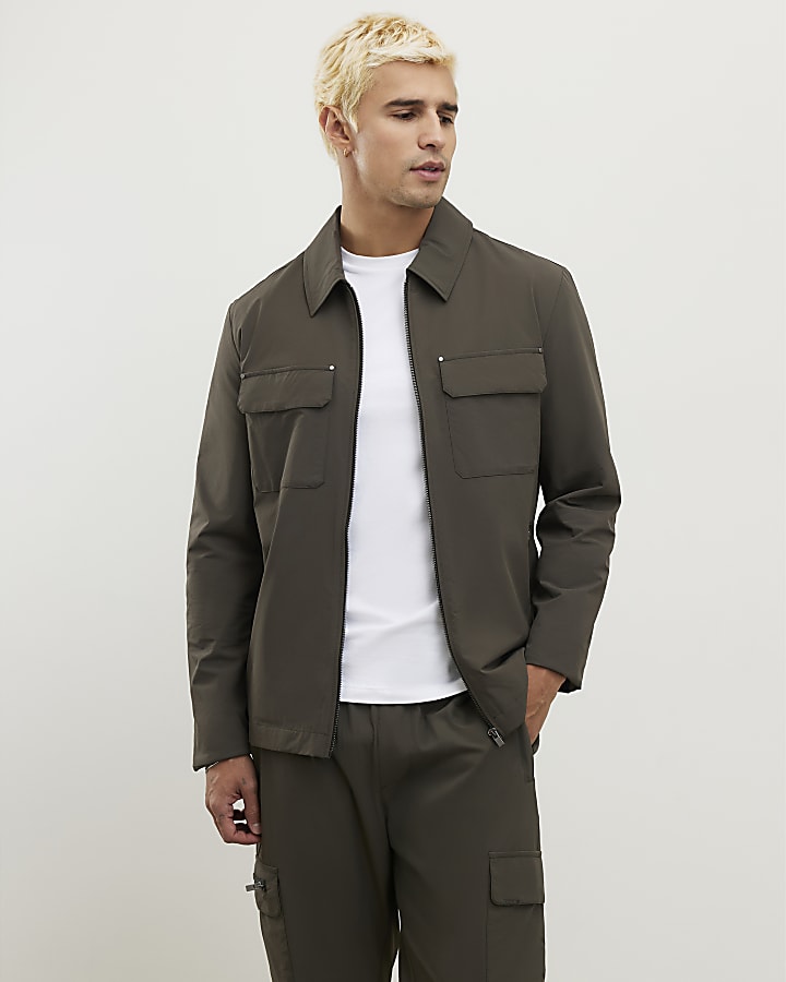 green muscle fit shacket