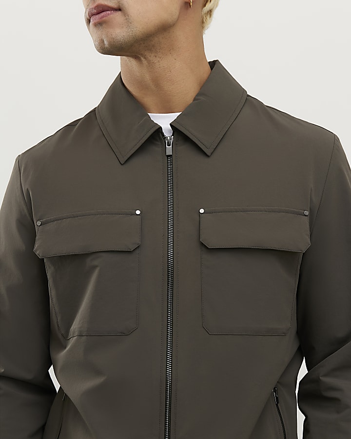 green muscle fit shacket