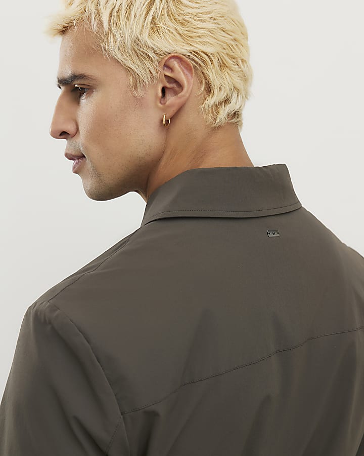 green muscle fit shacket