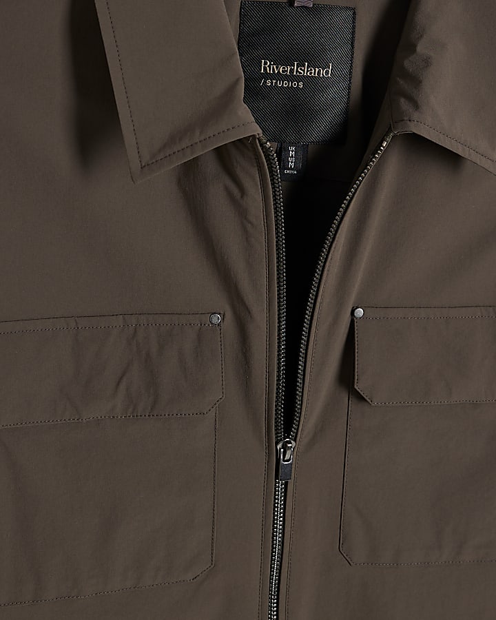 green muscle fit shacket