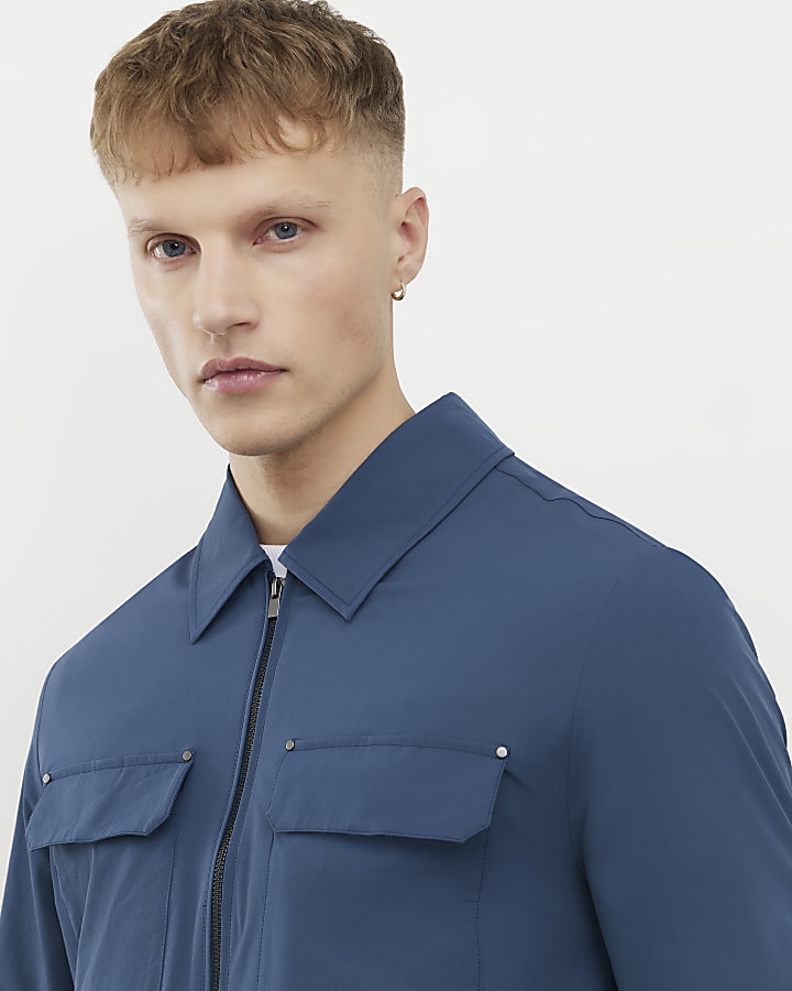 blu muscle fit shacket