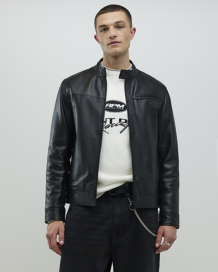 chiodo in pelle nera
