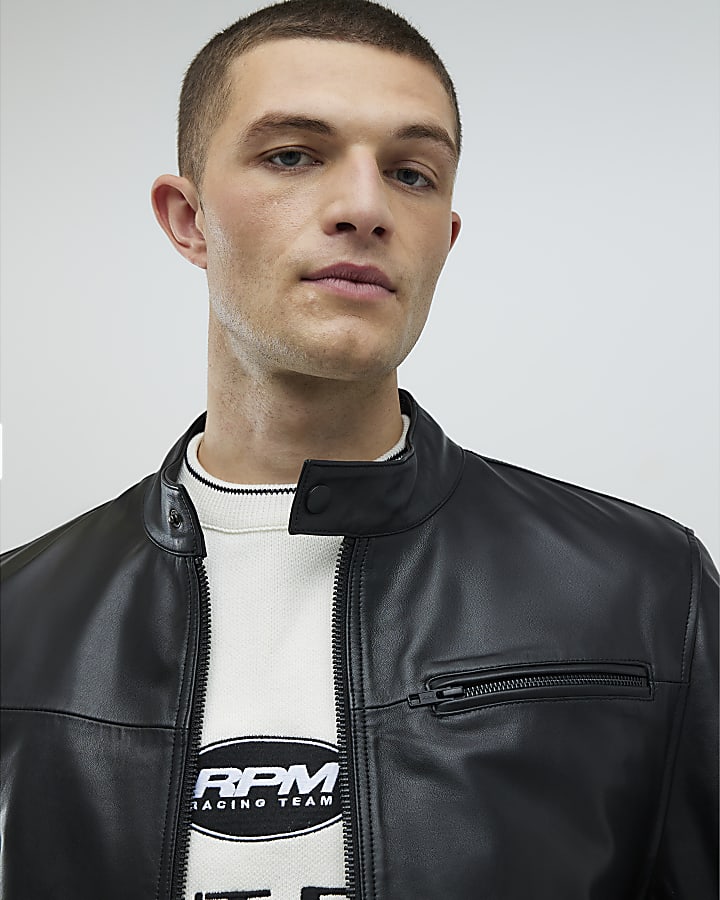 chiodo in pelle nera