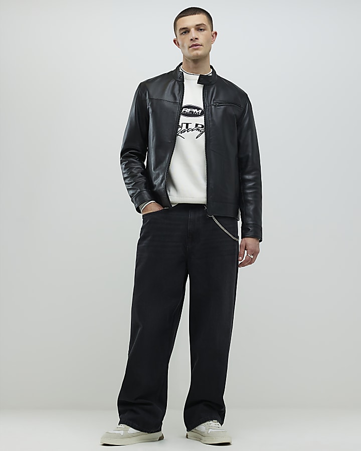 chiodo in pelle nera