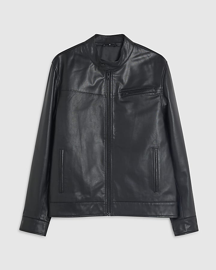 chiodo in pelle nera