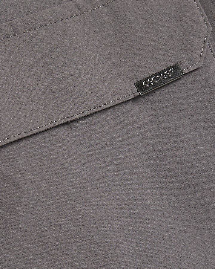 grigio muscle fit bomber jacket