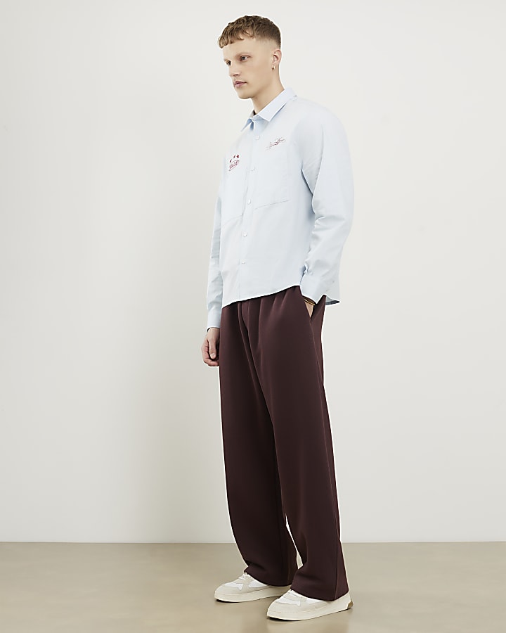 blu regular fit graphic maglietta a righe