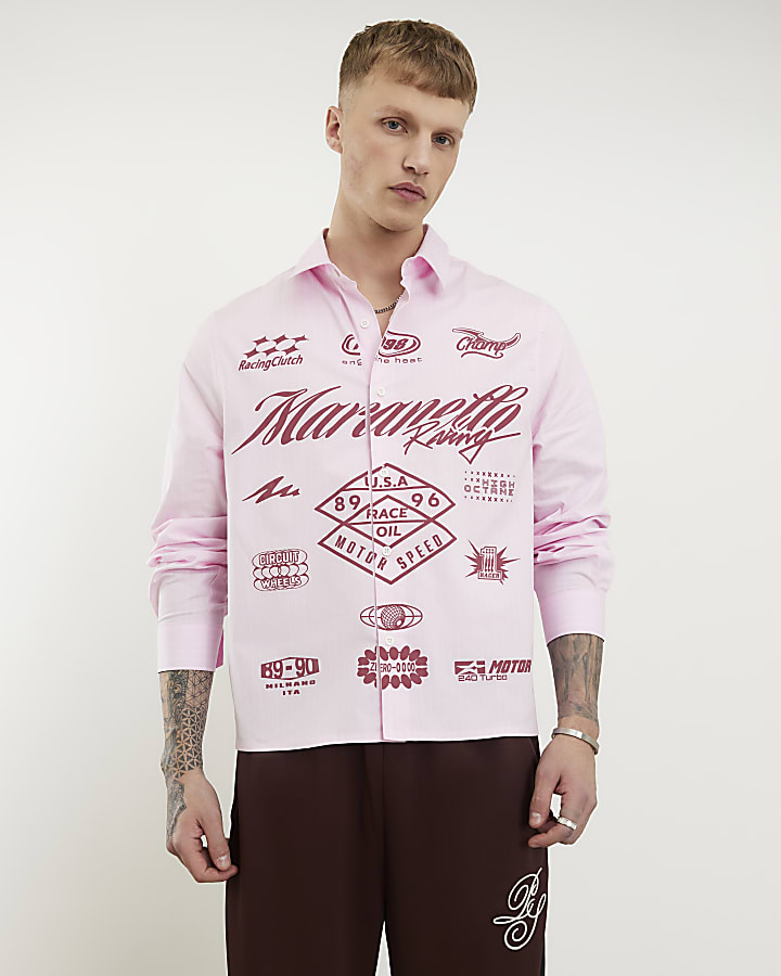 rosa regular fit graphic maglietta a righe