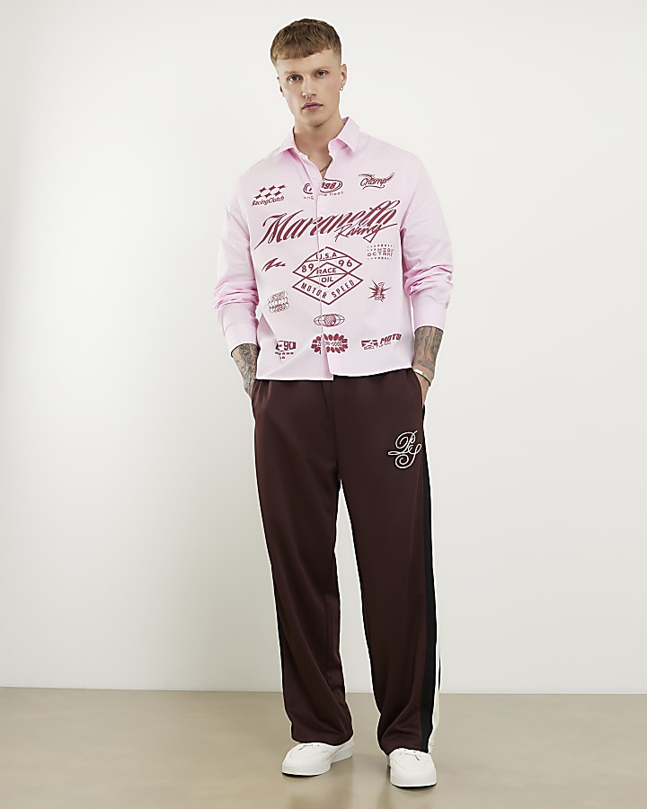 rosa regular fit graphic maglietta a righe