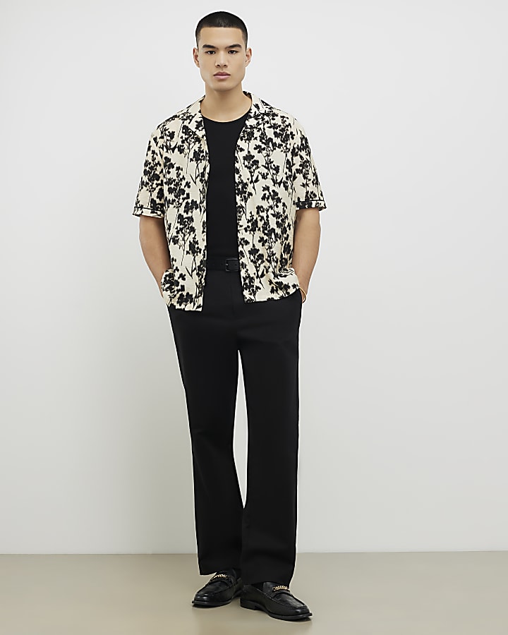 crema di regular fit camicia floreale