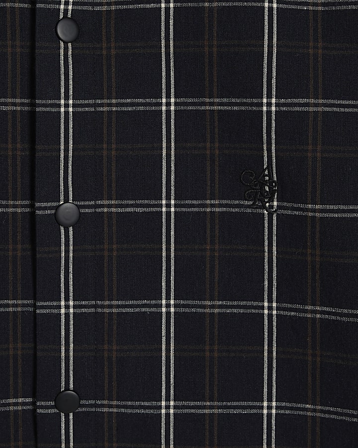 nero slim fit camicia check