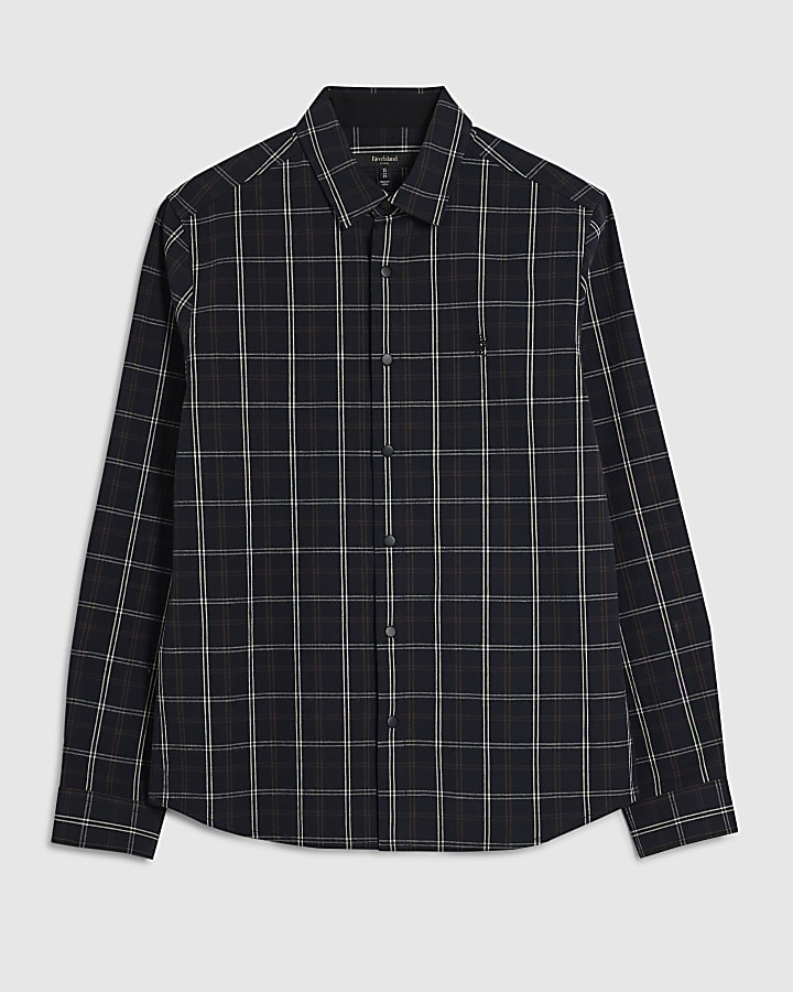 nero slim fit camicia check