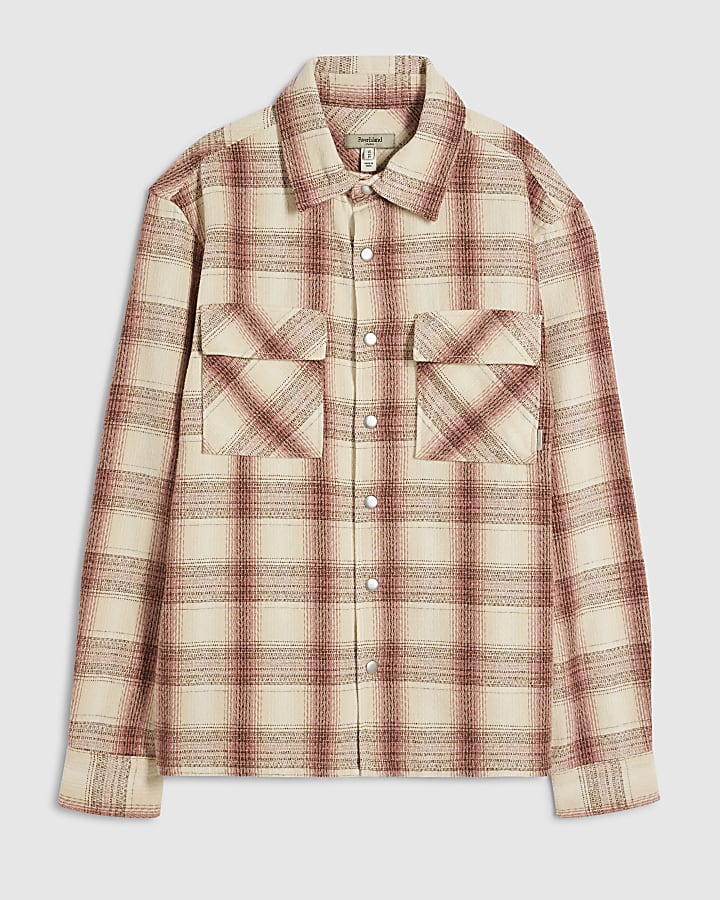 rosa regular fit check doppia tasca della camicia