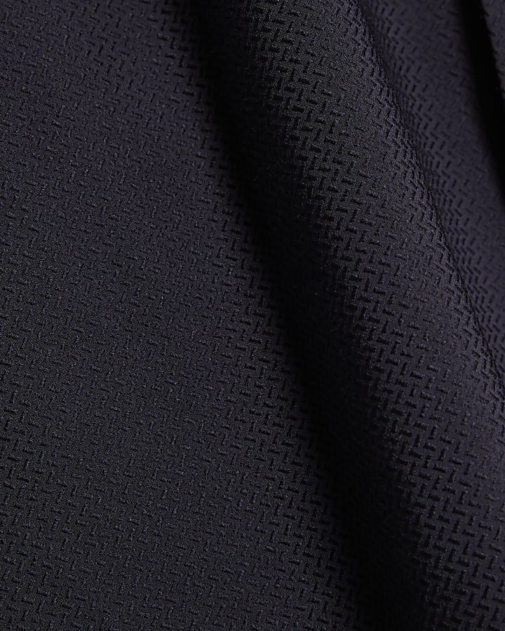 navy manica lunga texture muscle fit shirt